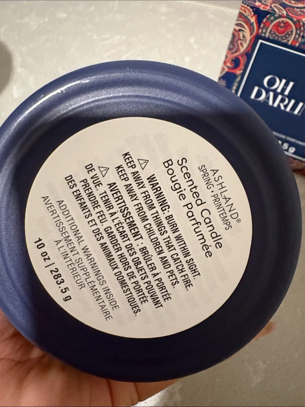 Darling Navy & Paisley Pattern Scented Candle